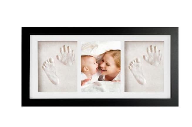 image-Baby Hand and Foot Print Wooden Photo Frame Keepsake
