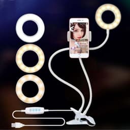 image-Mobile Phone Ring Light with Adjustable Bracket and Hose