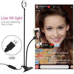 image-Mobile Phone Ring Light with Adjustable Bracket and Hose