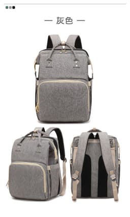 image-Portable Folding Crib Diaper Bag Backpack Large Capacity