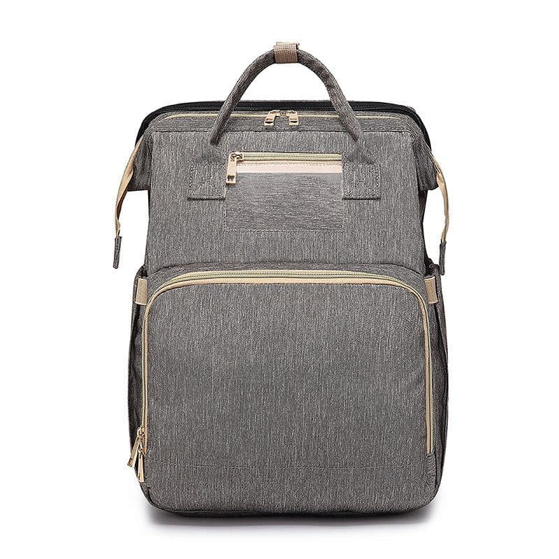 image-Portable Folding Crib Diaper Bag Backpack Large Capacity