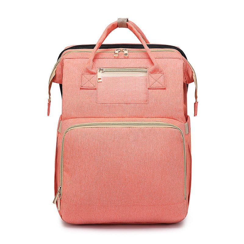 image-Portable Folding Crib Diaper Bag Backpack Large Capacity