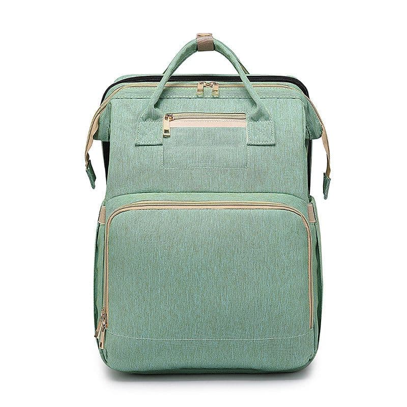 image-Portable Folding Crib Diaper Bag Backpack Large Capacity