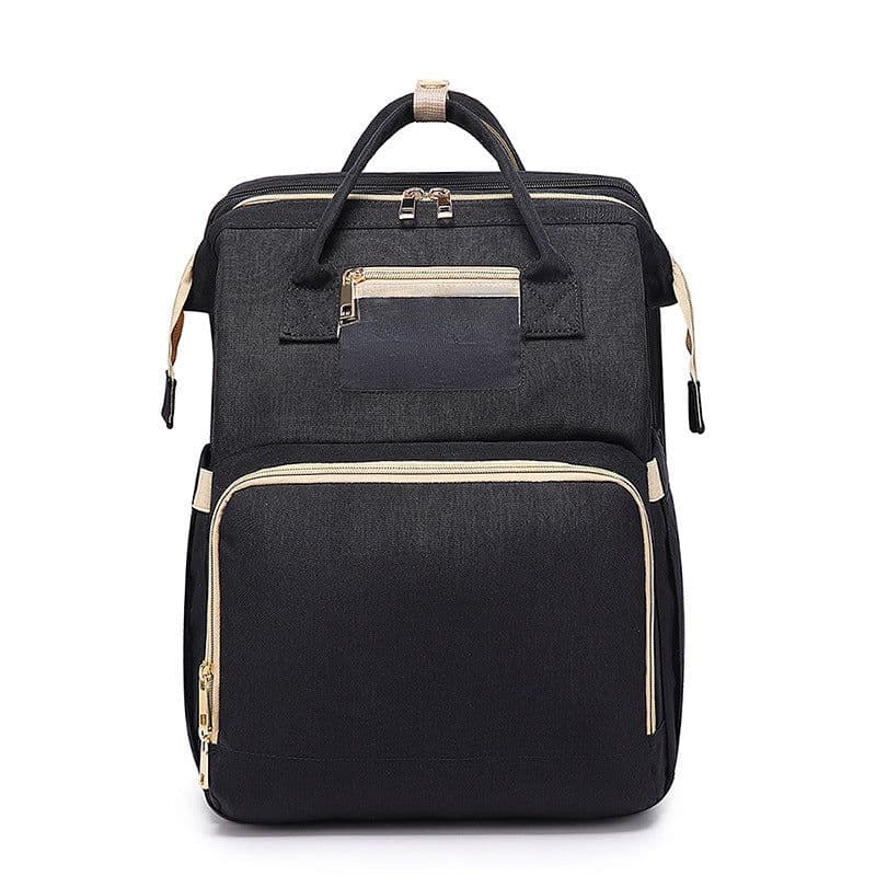 image-Portable Folding Crib Diaper Bag Backpack Large Capacity