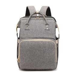 image-Portable Folding Crib Diaper Bag Backpack Large Capacity
