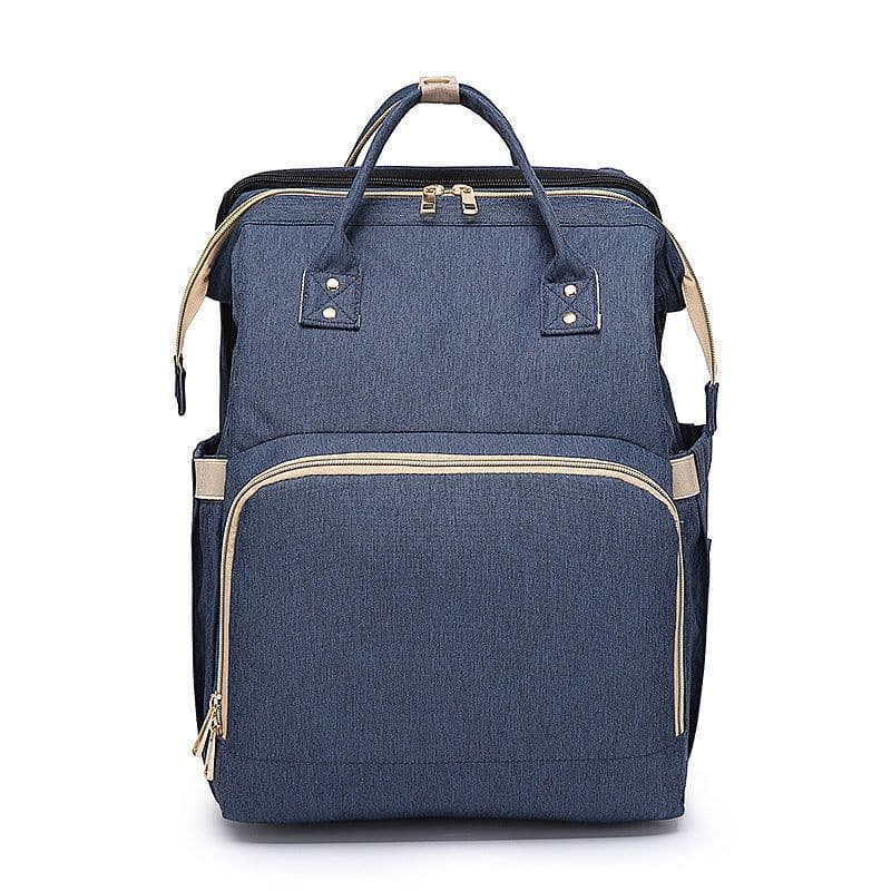 image-Portable Folding Crib Diaper Bag Backpack Large Capacity