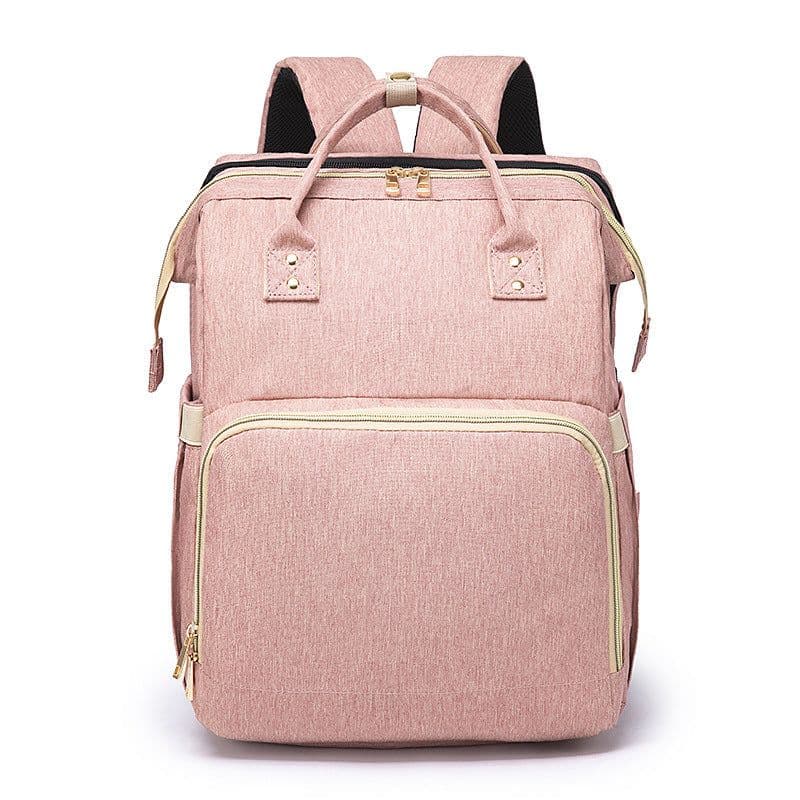 image-Portable Folding Crib Diaper Bag Backpack Large Capacity