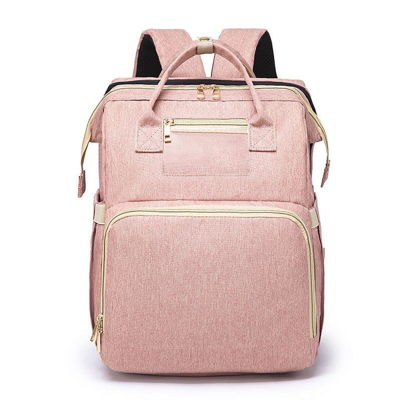 image-Portable Folding Crib Diaper Bag Backpack Large Capacity