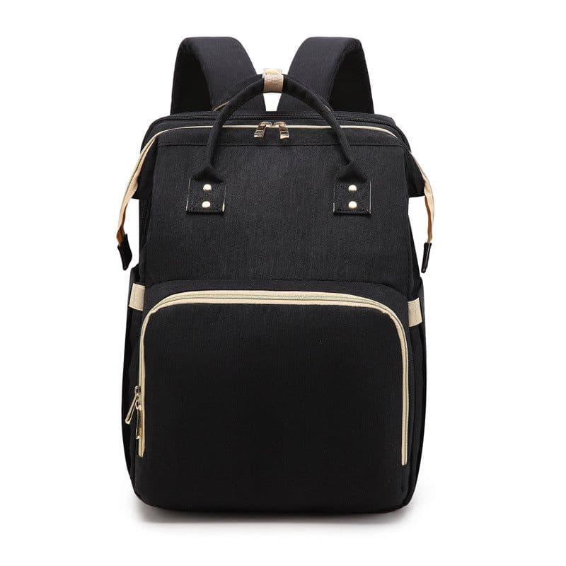 image-Portable Folding Crib Diaper Bag Backpack Large Capacity