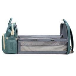 image-Portable Folding Crib Diaper Bag Backpack Large Capacity