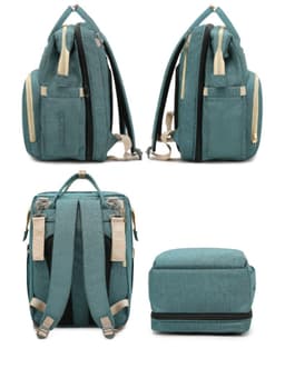 image-Portable Folding Crib Diaper Bag Backpack Large Capacity