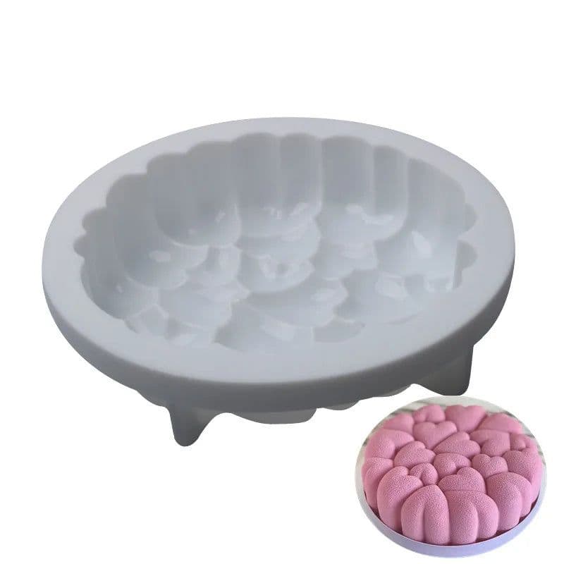 image-Heart Silicone Cake Mold for Baking Mousse Desserts