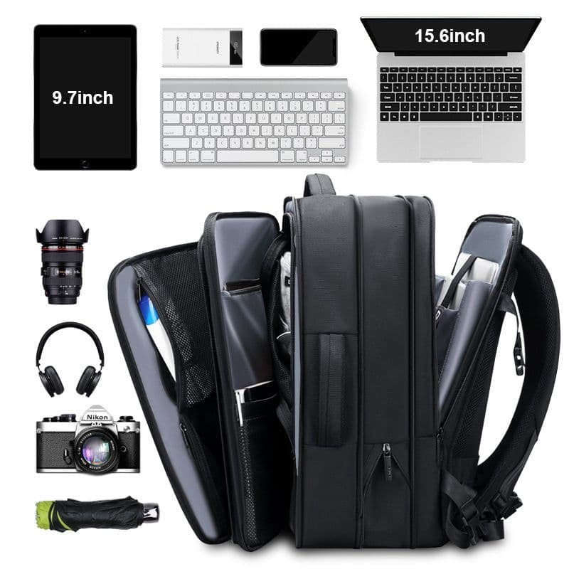 image-FENRUIEN 17 Inch Business Travel Backpack Expandable Large Capacity