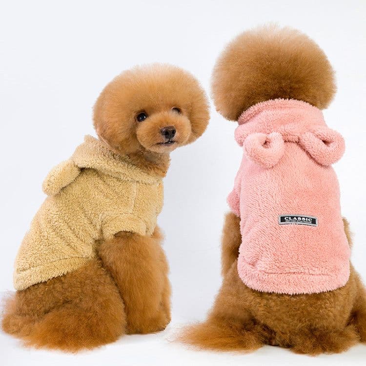image-Dolebean Dog Hoodie Coral Fleece Bear Costume Pet Clothing