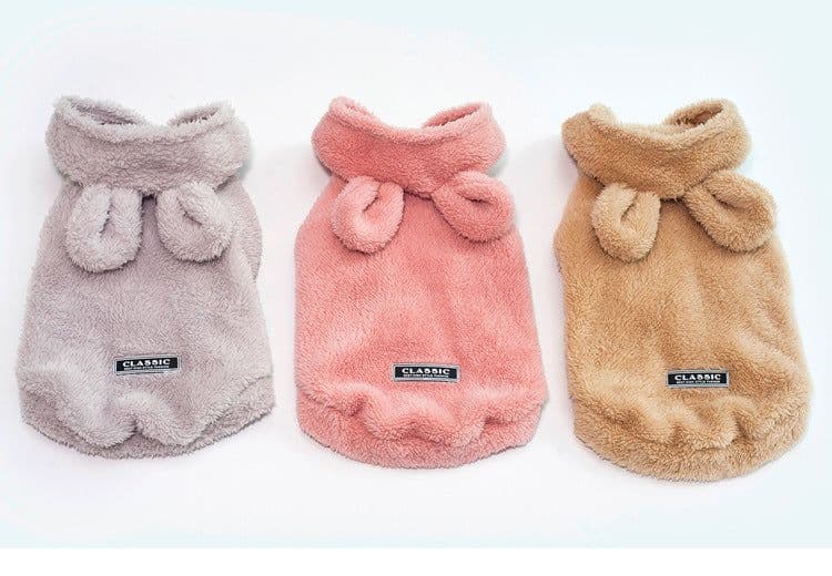 image-Dolebean Dog Hoodie Coral Fleece Bear Costume Pet Clothing