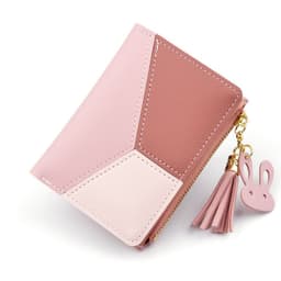 image-Ladies Short Wallet with Tassel Contrast Color Stitching