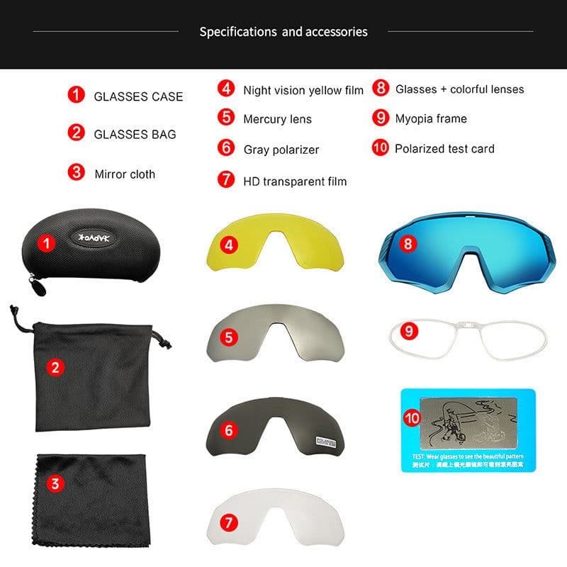 image-Newkapvoe Polarized Cycling Glasses TR90 Unisex KE9408