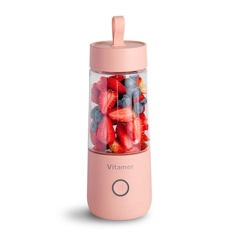 image-Nine Pigs USB Electric Juicing Cup 350ML Pink Portable Blender