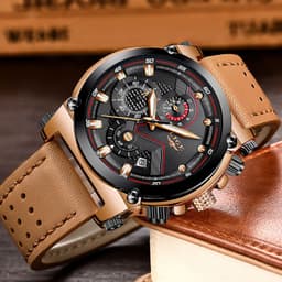 image-LIGE Men's Quartz Watch Waterproof Luminous Alloy Case