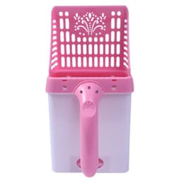 image-Pet Cat Litter Scoop with Detachable Bucket Gray Plastic Set