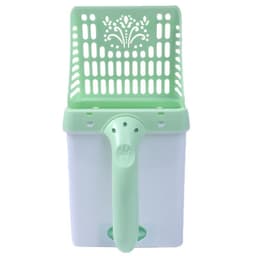 image-Pet Cat Litter Scoop with Detachable Bucket Gray Plastic Set