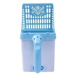 image-Pet Cat Litter Scoop with Detachable Bucket Gray Plastic Set