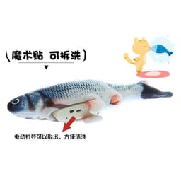 image-Electric Singing Fish Plush Toy with Catnip for Cats and Kids