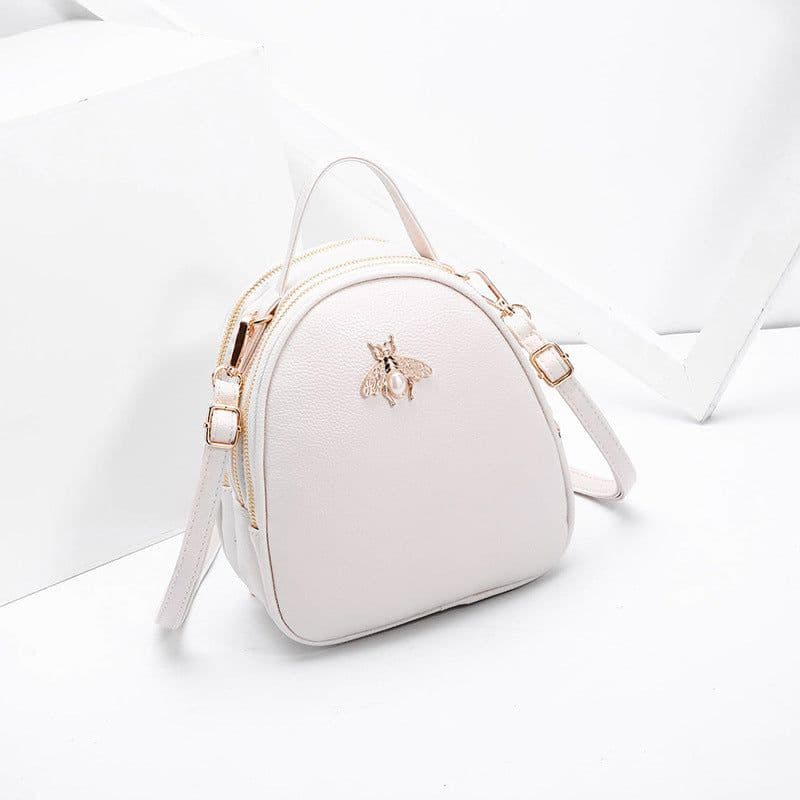image-IEMATOZ Women's Mini PU Leather Backpack Shell Shape Gray