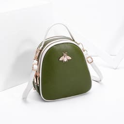 image-IEMATOZ Women's Mini PU Leather Backpack Shell Shape Gray