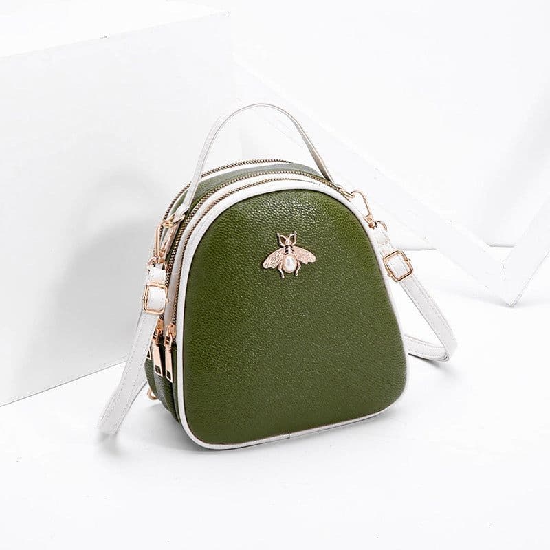 image-IEMATOZ Women's Mini PU Leather Backpack Shell Shape Gray