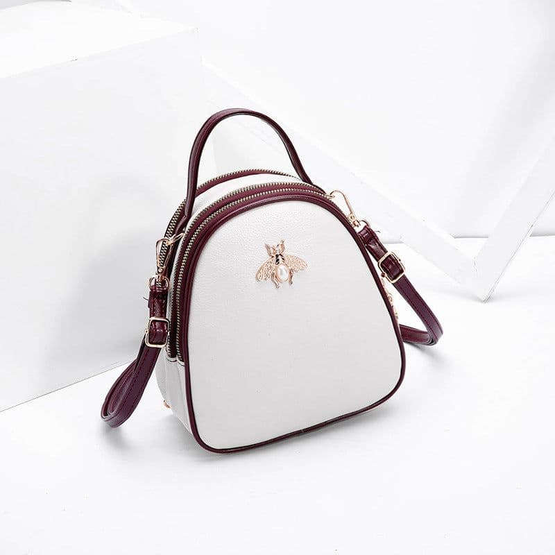 image-IEMATOZ Women's Mini PU Leather Backpack Shell Shape Gray