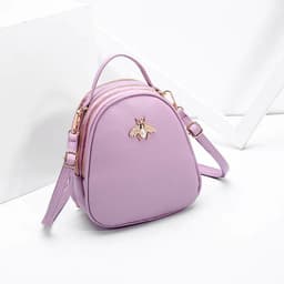 image-IEMATOZ Women's Mini PU Leather Backpack Shell Shape Gray