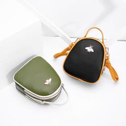 image-IEMATOZ Women's Mini PU Leather Backpack Shell Shape Gray