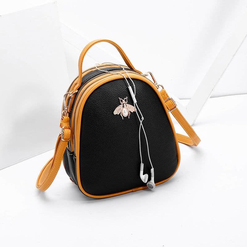 image-IEMATOZ Women's Mini PU Leather Backpack Shell Shape Gray