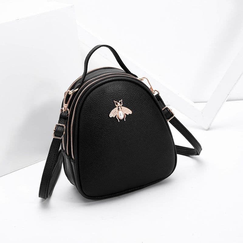 image-IEMATOZ Women's Mini PU Leather Backpack Shell Shape Gray