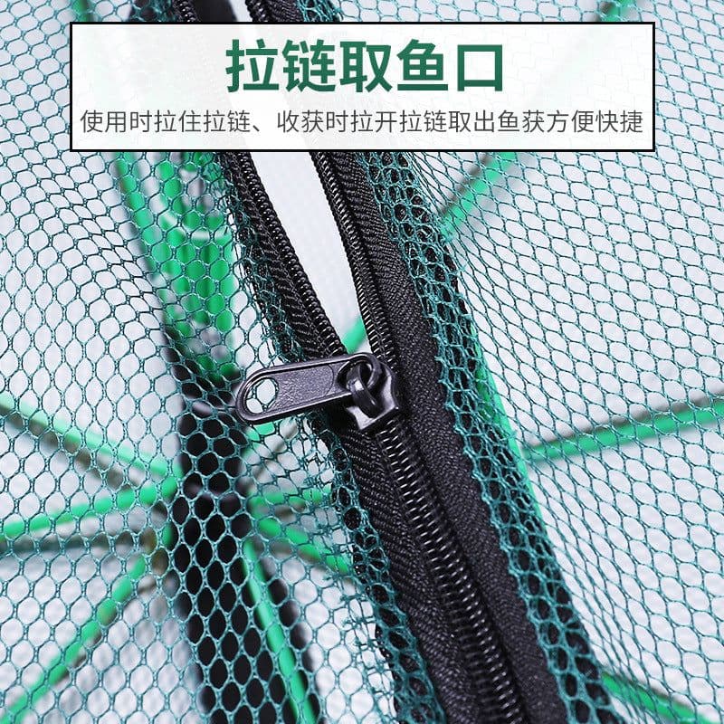 image-Polygon Automatic Shrimp Cage 6-Hole 8-Hole Fishing Net