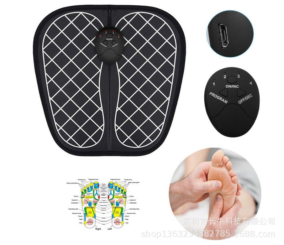 image-Long cow EMS Rechargeable Mini Foot Massager Pulse Portable