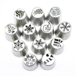 image-Christmas Cake Decorating Tips Set 30pcs Stainless Steel