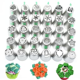 image-Christmas Cake Decorating Tips Set 30pcs Stainless Steel