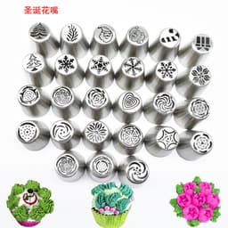 image-Christmas Cake Decorating Tips Set 30pcs Stainless Steel