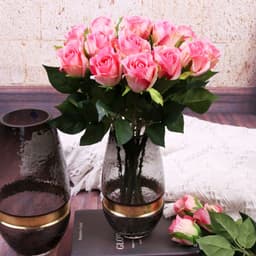 image-Artificial Silk Rose Bouquet 40cm European Style Home Decor