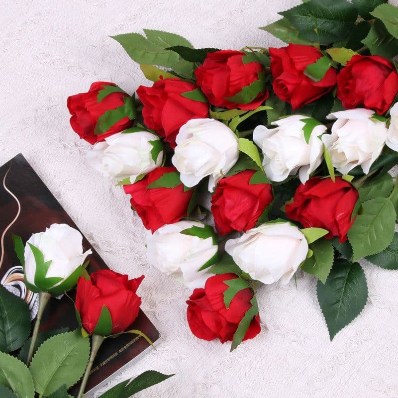 image-Artificial Silk Rose Bouquet 40cm European Style Home Decor