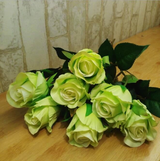 image-Artificial Silk Rose Bouquet 40cm European Style Home Decor