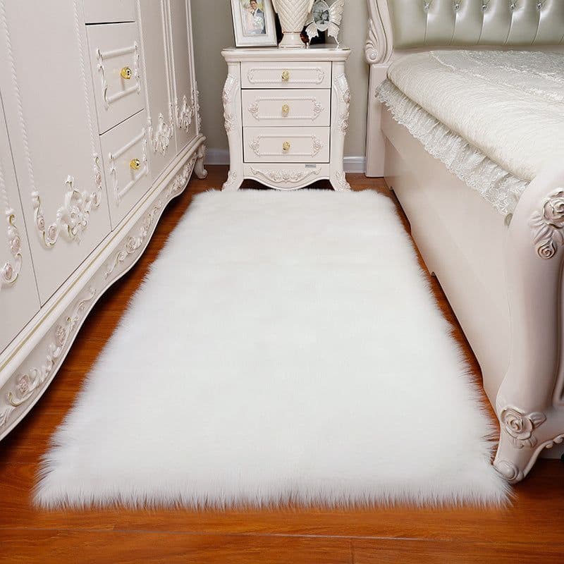 image-Ming Yu Acrylic Square Carpet Modern Simple Plush Floor Mat