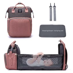 image-LEQUEEN Multifunctional Mommy Backpack Large Capacity Diaper Bag
