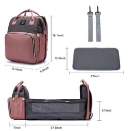 image-LEQUEEN Multifunctional Mommy Backpack Large Capacity Diaper Bag