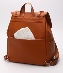 image-PU Mommy Backpack Large Capacity Multifunctional Diaper Bag