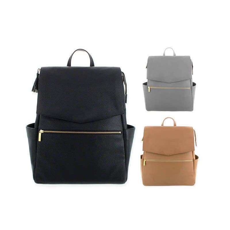 image-PU Mommy Backpack Large Capacity Multifunctional Diaper Bag