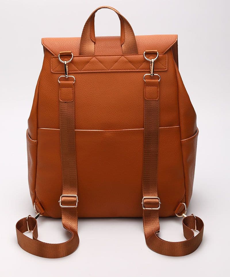 image-PU Mommy Backpack Large Capacity Multifunctional Diaper Bag