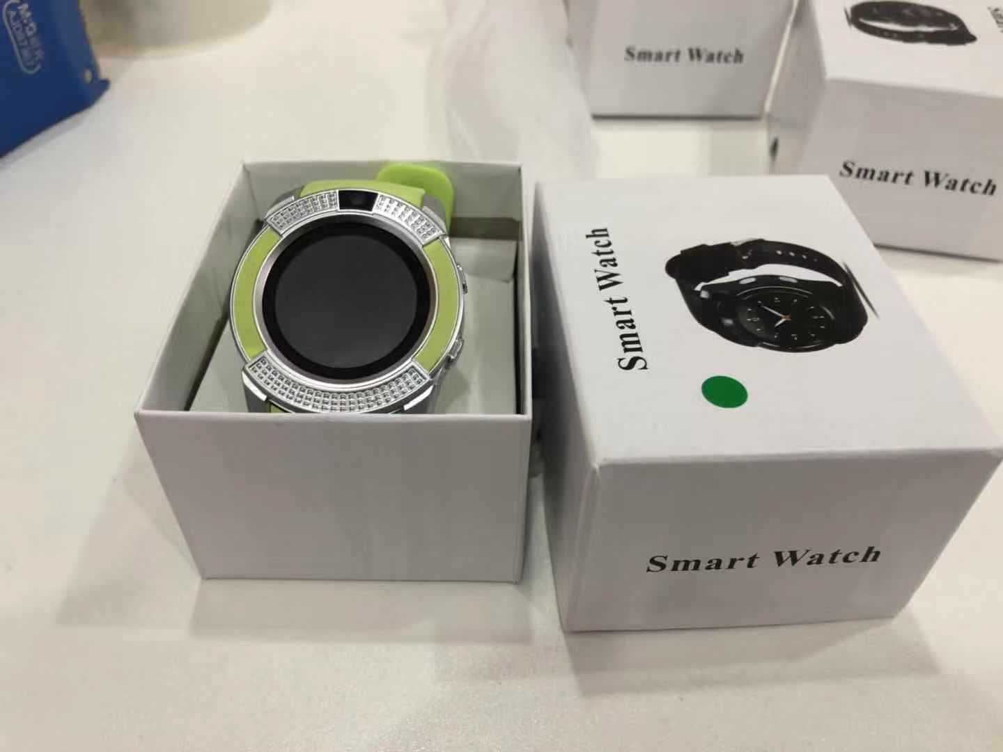 image-V8 Smart Watch 1.44" Bluetooth Camera Phone Android Green